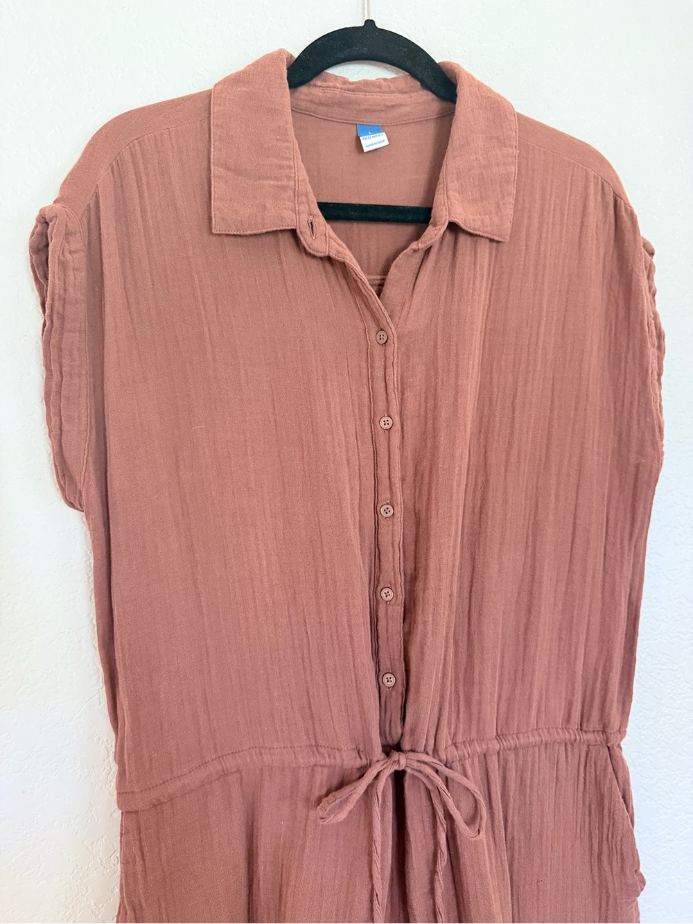 Old Navy Gauze Cotton Button-Front Romper | Size L - Picture 3 of 7